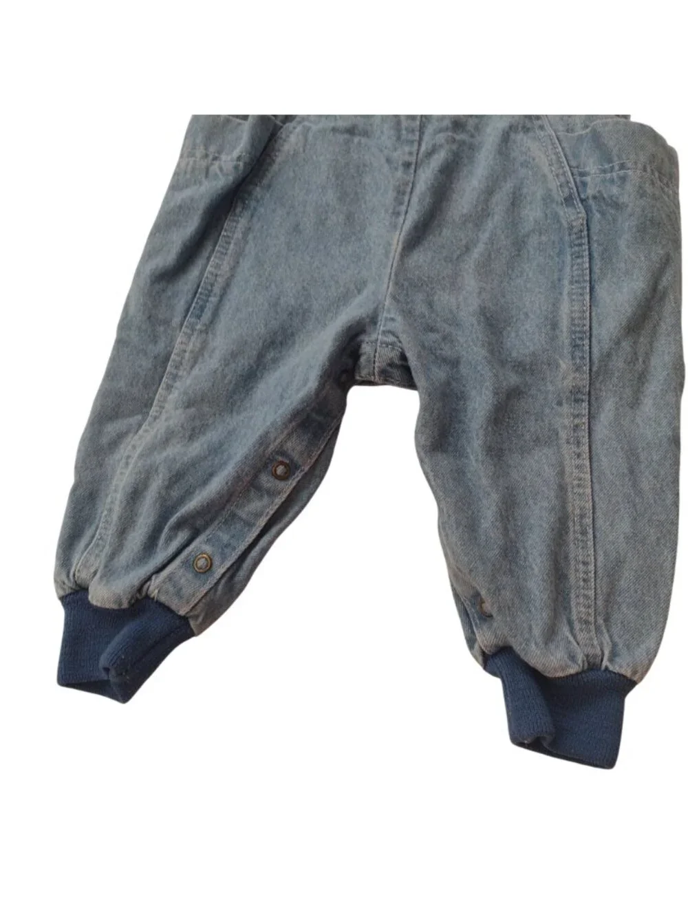 Vtg Oshkosh Baby Denim Overalls 24M Vestbak Bubble Leg Unisex w Side Pockets - Picture 6 of 9